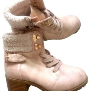 MIA Kids Little Annamaria Zipper Boots Beige Blush Size 3